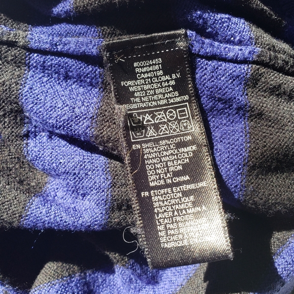 Forever 21 Blue/Black Striped Cotton Blend Shirt - Picture 5 of 5